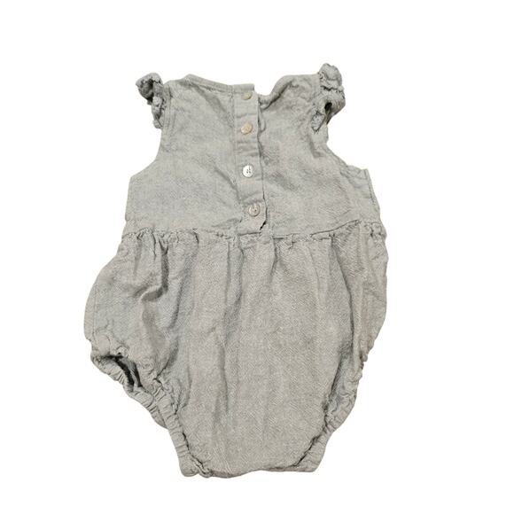 Toddler Girl Rylee + Cru Green Linen Blend One Piece Romper Outfit | Size 2-3Y - Picture 2 of 9